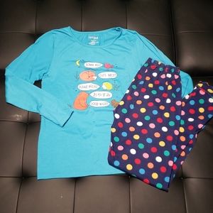 Cat & Jack Girls Teal PJs (2-piece, sz XL)
